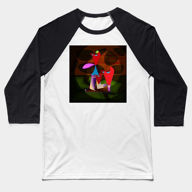 Abstract Stand Up Comedian Baseball T-Shirt by momomoma